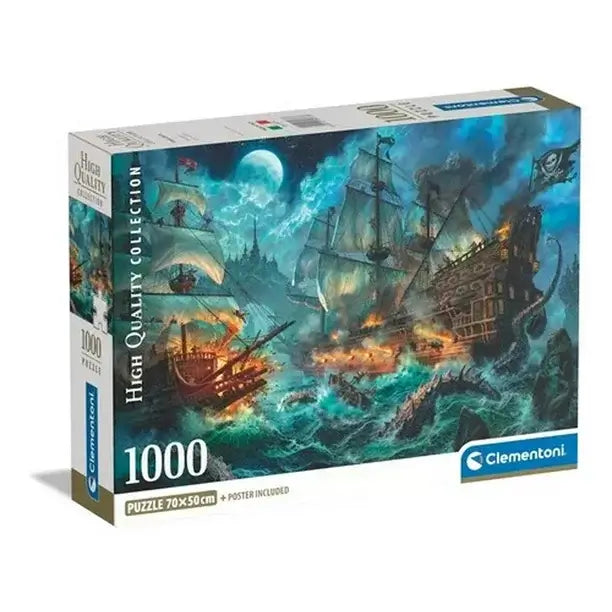 Batalla de Piratas Rompecabezas 1000 Piezas Clementoni