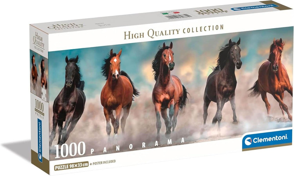 Caballos Rompecabezas Panorámico Compact Pro Ecología 1000 Piezas Clementoni