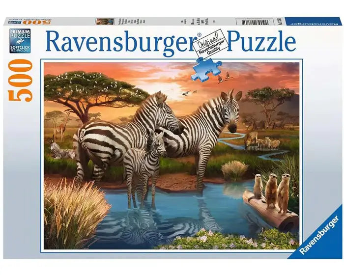 Cebras en el Estanque Rompecabezas 500 piezas Ravensburger