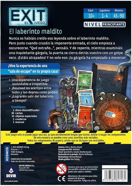 EXIT 19 - El Laberinto Maldito Juego de Mesa Devir