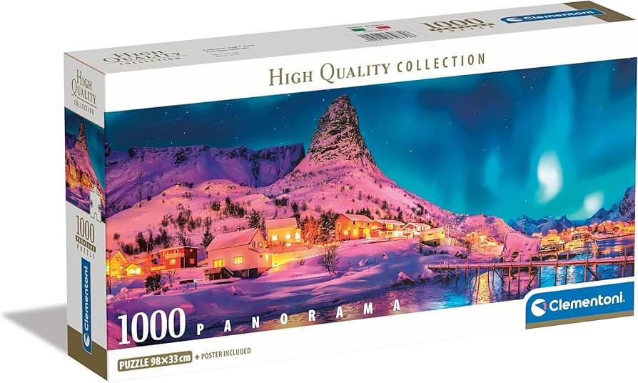 Noches de Colores Lofoten Rompecabezas Clementoni Panorámico Compact Pro Ecología 1000 Piezas