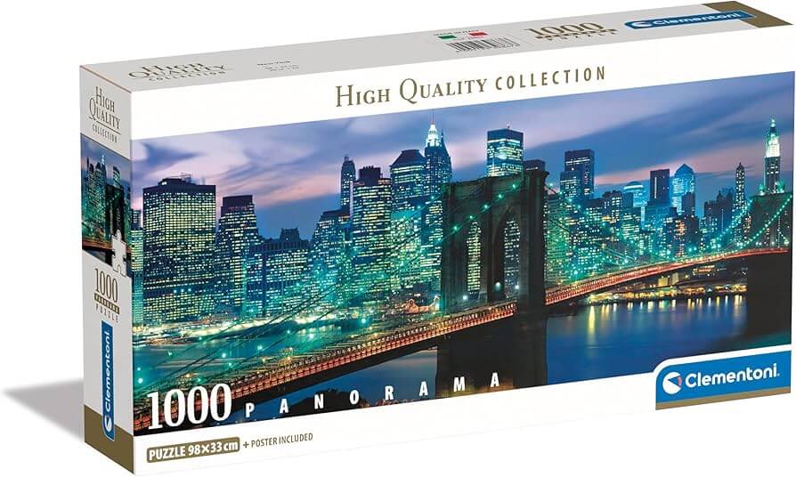 Nueva York Puente de Brooklyn Rompecabezas Clementoni Panorámico Compact Pro Ecología 1000 Piezas