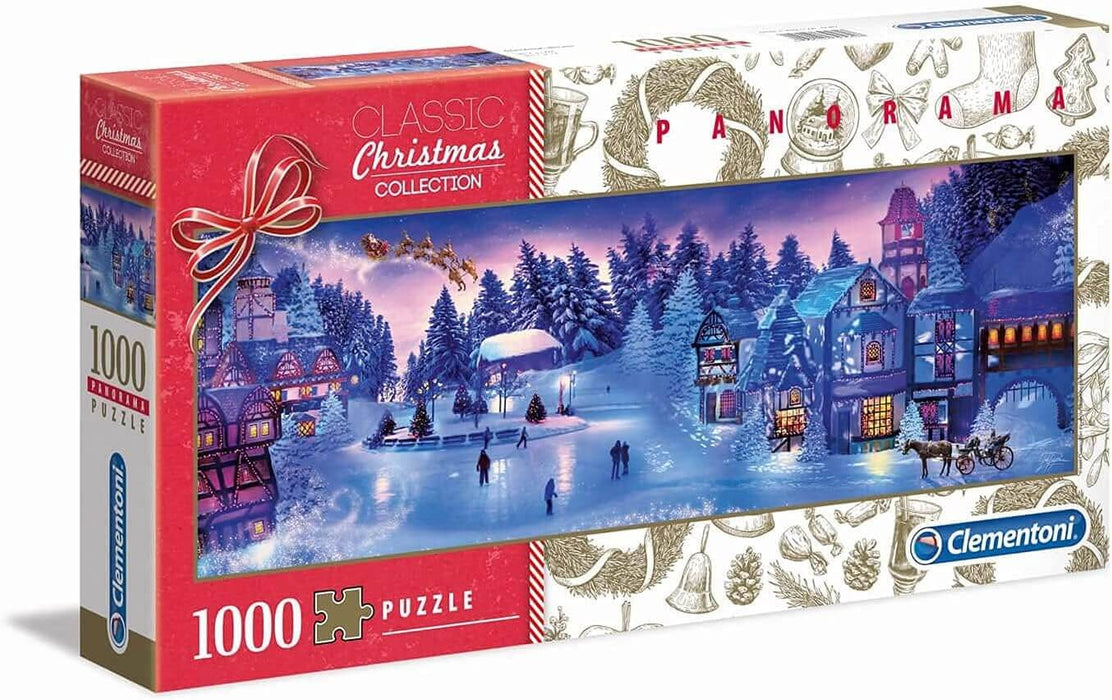 Panorama Blanca Navidad Rompecabezas Panorámico 1000 Piezas Clementoni