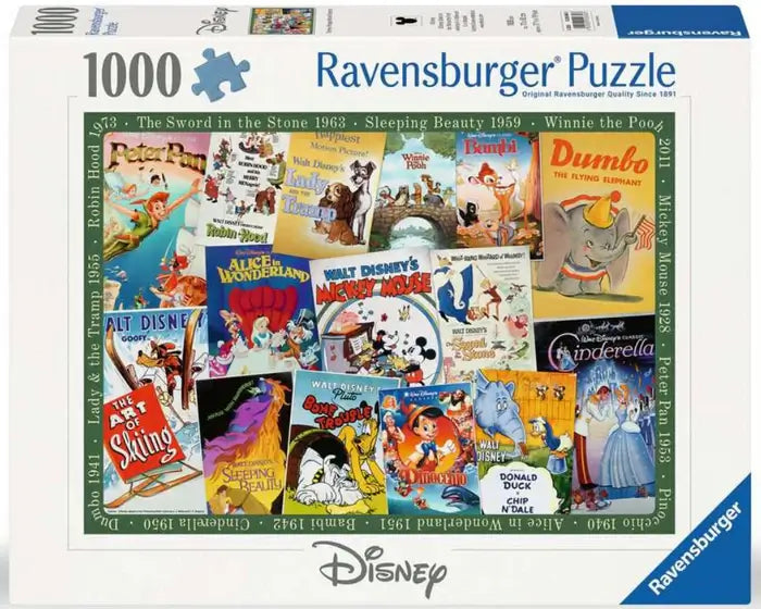 Poster Películas Vintage Disney Rompecabezas 1000 Piezas Ravensburger