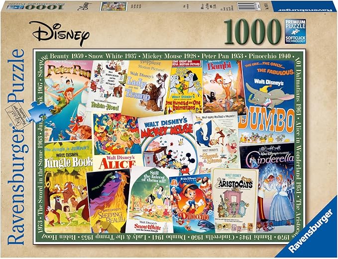 Poster Películas Vintage Disney - Rompecabezas 1000 Piezas