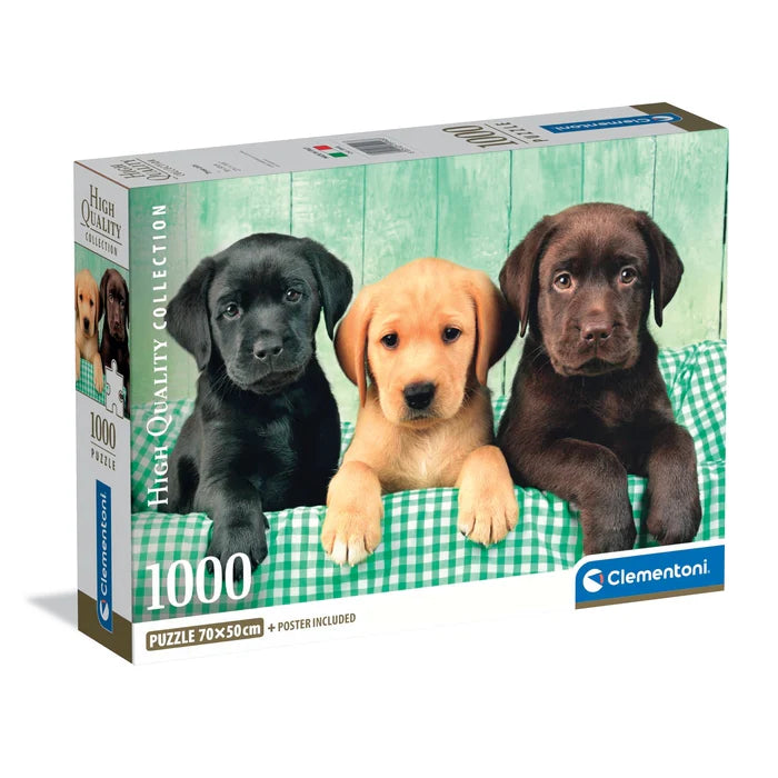 Tres Labradores - Rompecabezas 1000 piezas Clementoni Compact Pro