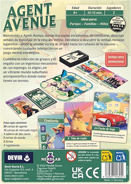 Agent Avenue Juego de Mesa Devir