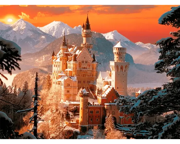 Castillo Neuschwenstein en Invierno: Rompecabezas 3000 Piezas Trefl
