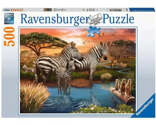 Cebras en el Estanque Rompecabezas 500 piezas Ravensburger