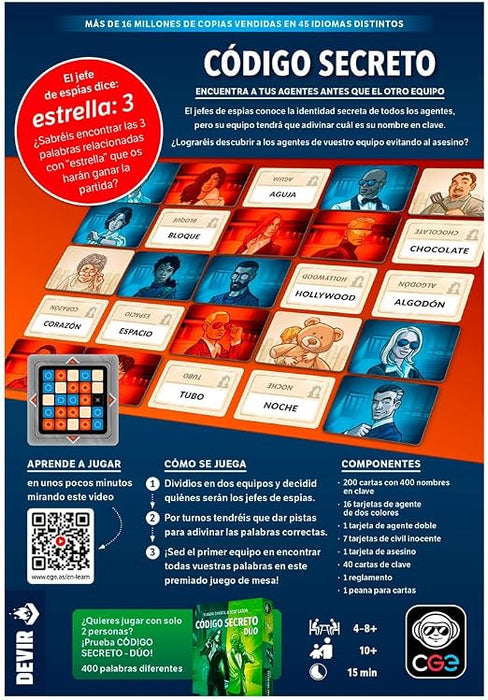 Código secreto juego de mesa Devir