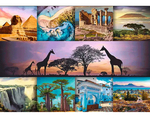 Collage Lugares de Africa Rompecabezas 1000 Piezas Trefl 