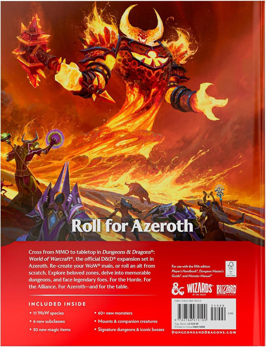 D&D 5th Edition World of Warcraft Hard Cover Juego de Rol Devir