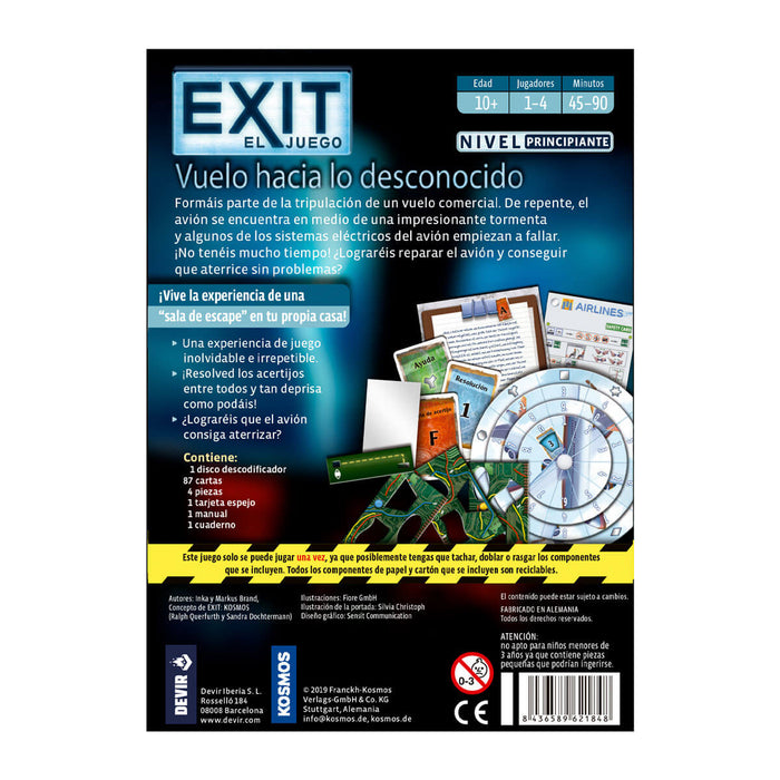 EXIT 15 Vuelo Hacia lo Desconocido Juego de Mesa Devir