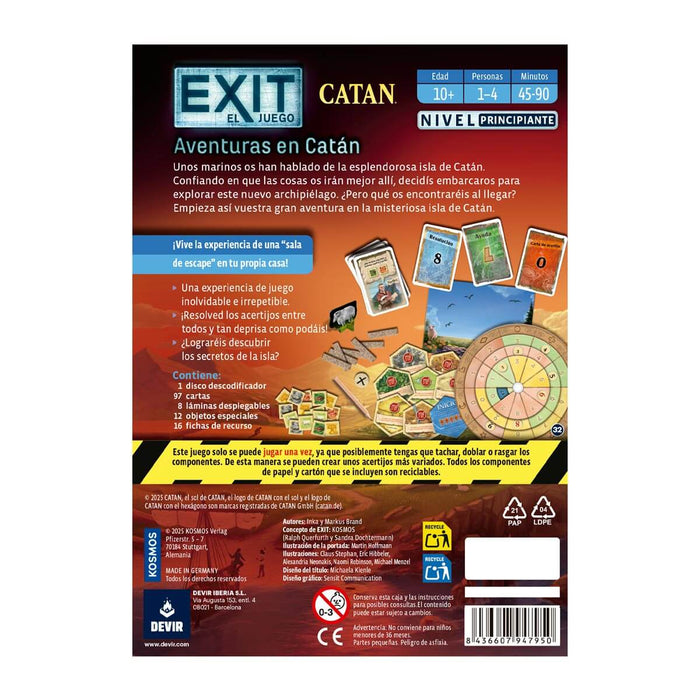 EXIT 26 Aventuras en Catan Juego de Mesa Devir