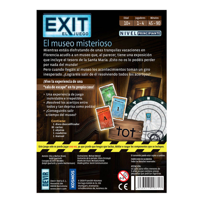 EXIT El Museo Misterioso Juego de Mesa Devir