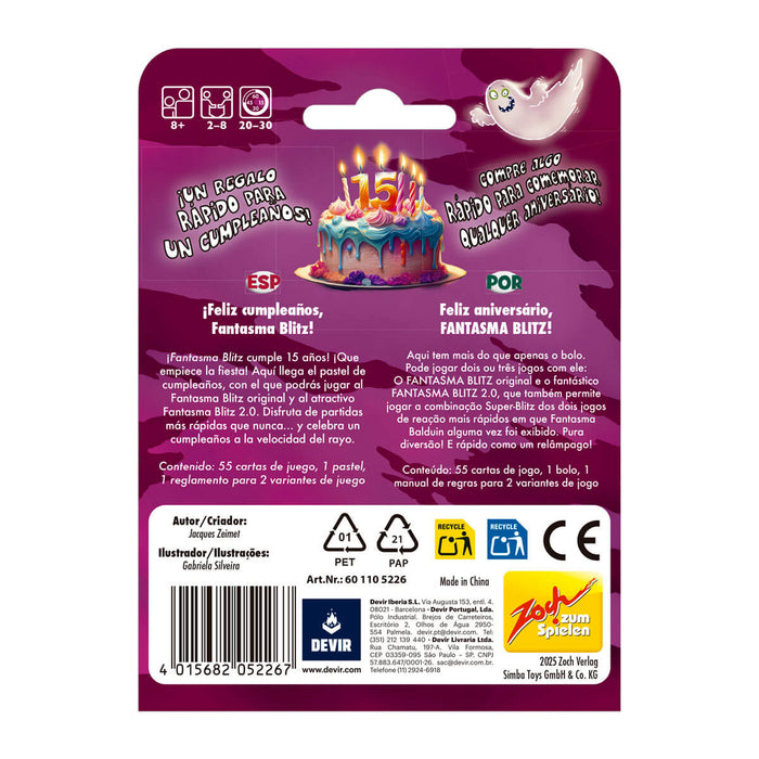Fantasma Blitz Feliz Aniversario Juego de Mesa Devir