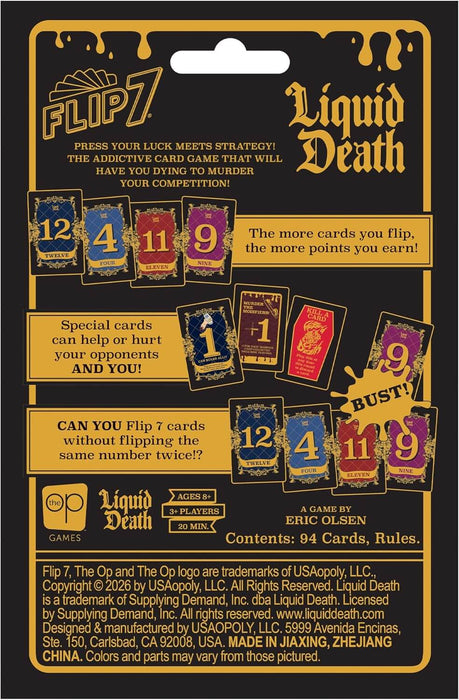 Flip 7 Liquid Death Juego de Mesa Devir