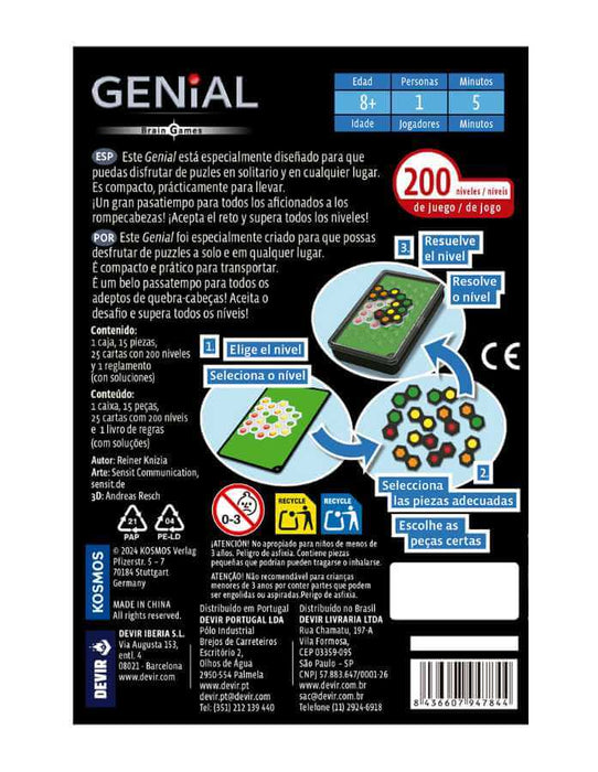 GENIAL Brain Game Juego de Mesa Devir