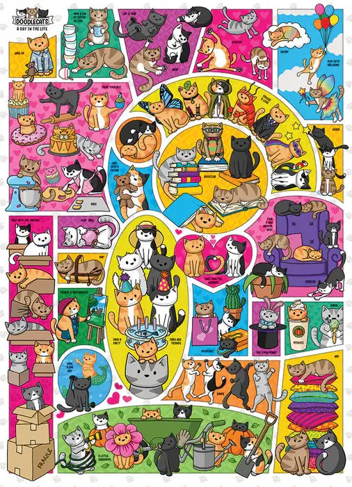 Gatos de Caricatura Rompecabezas 1000 Piezas Cobble HIll