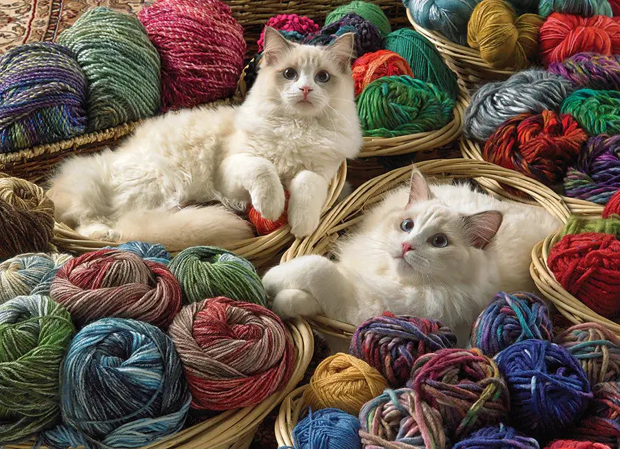 Gatos y Estambre Rompecabezas 1000 Piezas Cobble Hill