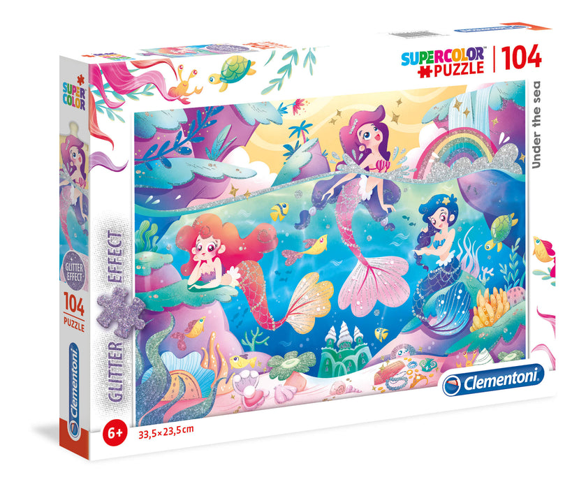 Glitter Bajo el Mar Rompecabezas 104 Piezas Clementoni