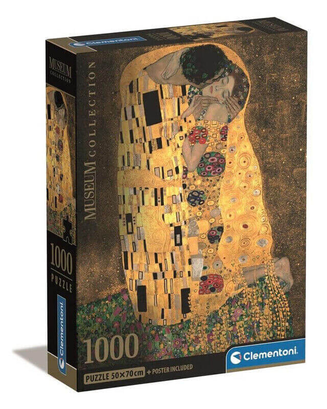 Gustav Klimt ‘The Kiss’ 1000-Piece Puzzle – 19.5x27.5 Inches, Matte Finish, Made From Recycled Materials