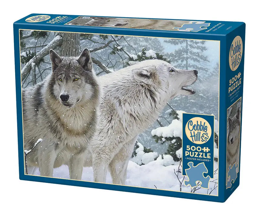 Lobos Blancos en Invierno - Rompecabezas 500 Piezas — La Mazmorra