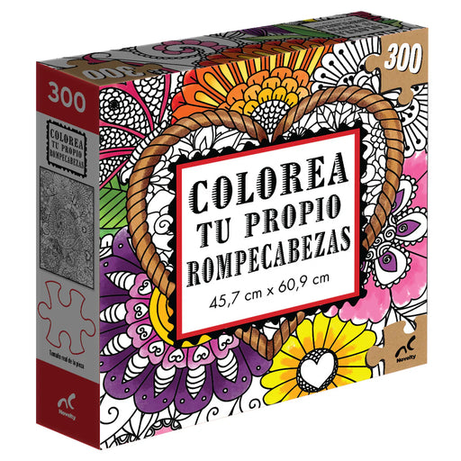 Mandalas Corazón Rompecabezas para Colorear Novelty