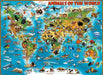 Mapa Animales del Mundo Rompecabezas 300 Piezas XXL Trefl