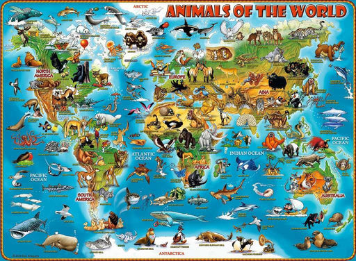 Mapa Animales del Mundo Rompecabezas 300 Piezas XXL Trefl