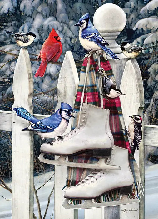 Pájaros y Patines en Invierno Rompecabezas 500 Piezas Cobble Hill 