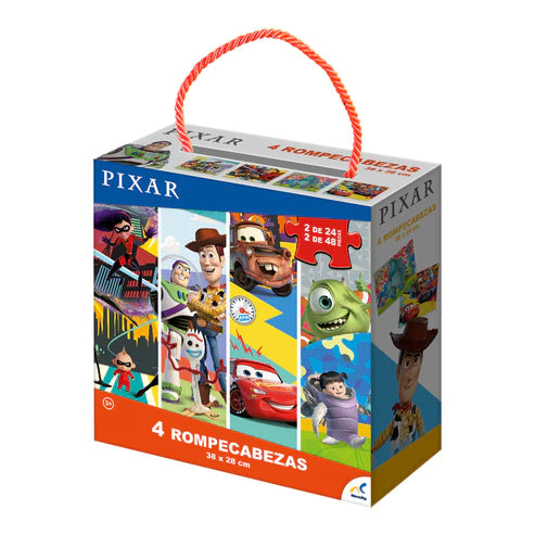 Pixar Rompecabezas 4 en 1 Novelty
