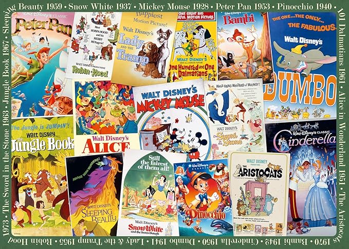 Poster Películas Vintage Disney - Rompecabezas 1000 Piezas