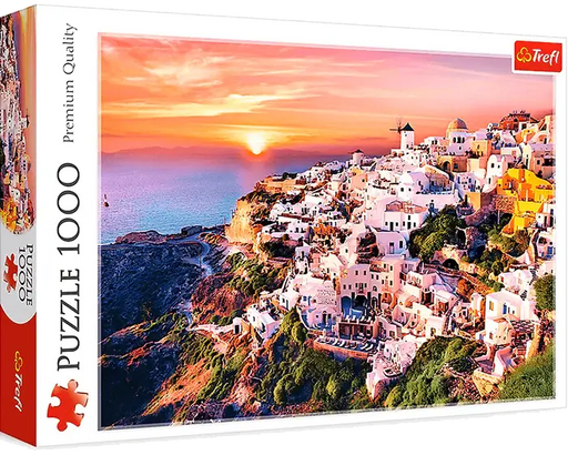 Puesta de Sol sobre Santorini Rompecabezas 1000 piezas Trefl