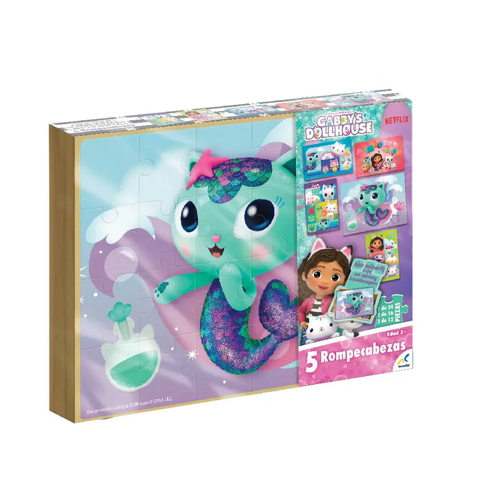ROMPECABEZAS 5 EN 1 GABBY'S DOLLHOUSE Rompecabezas 5 en 1 Novelty