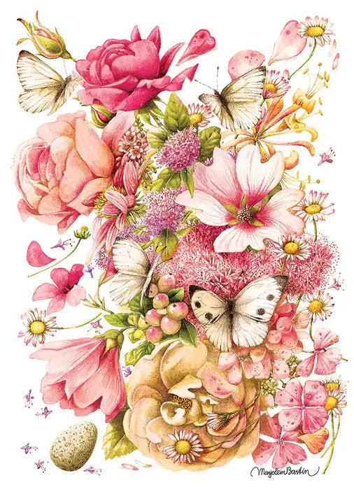 Ramo de Flores y Mariposas Marjolein Bastin Rompecabezas 1000 Piezas Cobble Hill