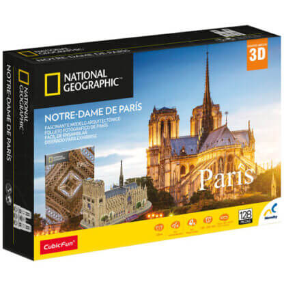 Rompecabezas 3D Notre-Dame de París National Geographic 128 piezas Novelty