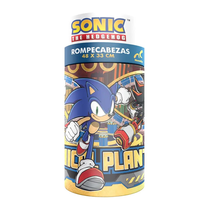 Sonic Rompecabezas de Cartón en Cilindro 60 Piezas Novelty