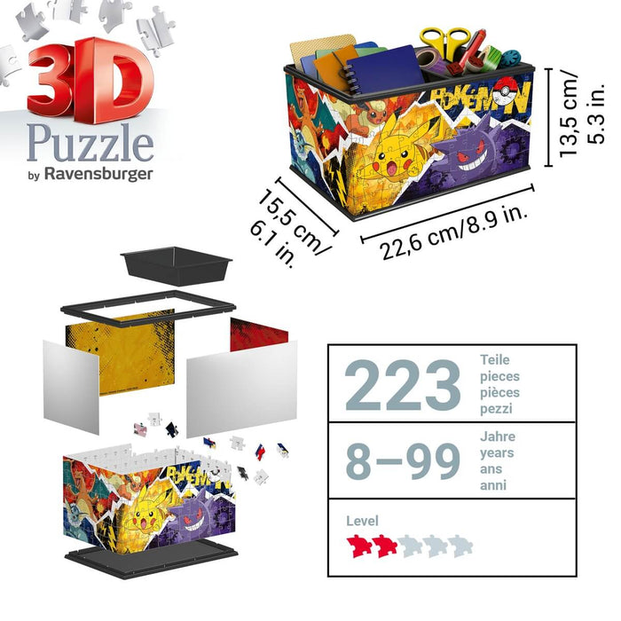 Storage Box Pokemon Rompecabezas 3D Plastificado 216 Piezas Ravensburger
