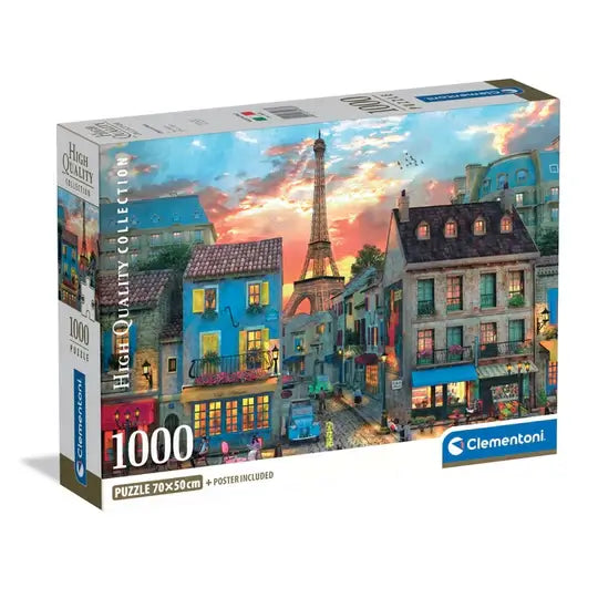Streets of Paris Rompecabezas Compact Pro Ecología 1000 Piezas Clementoni