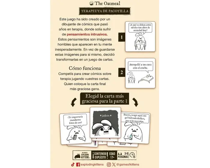 Terapeuta de Pacotilla Juego de Mesa Exploding Kittens