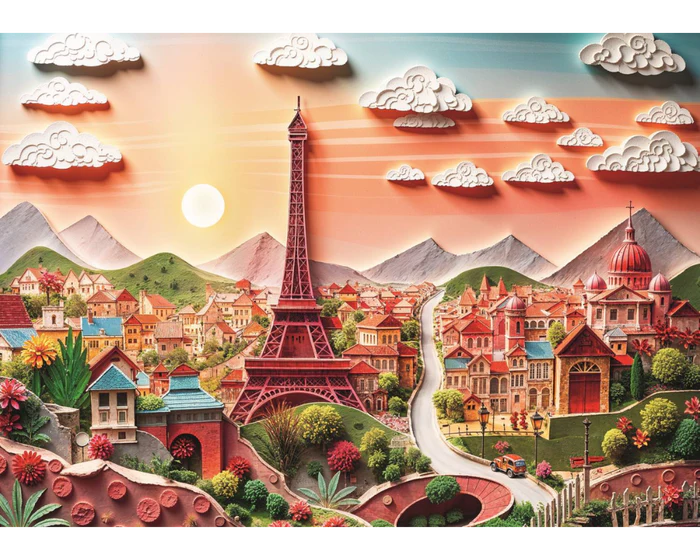 Torre Eiffel Efecto 3D - Rompecabezas 1000 Piezas Trefl