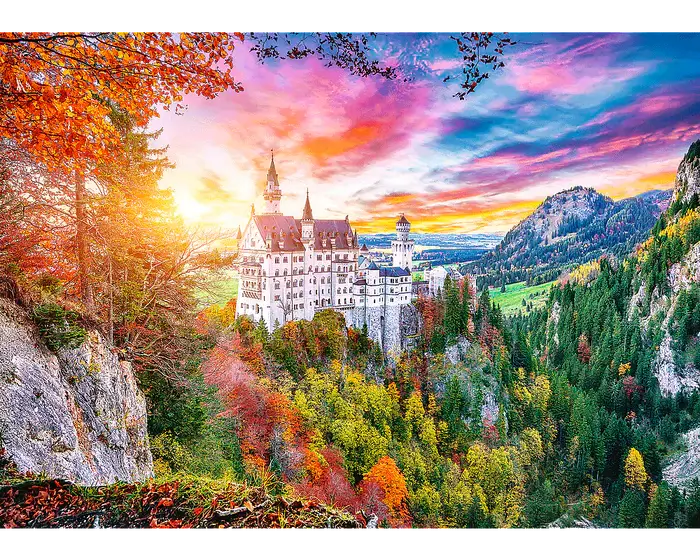 Vista del Castillo Neuschwanstein en Alemania Rompecabezas 500 Piezas Trefl