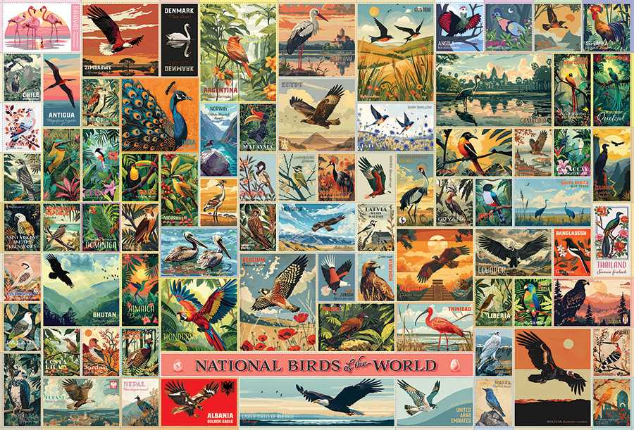 Aves Nacionales del Mundo - Rompecabezas 2000 Piezas Cobble Hill