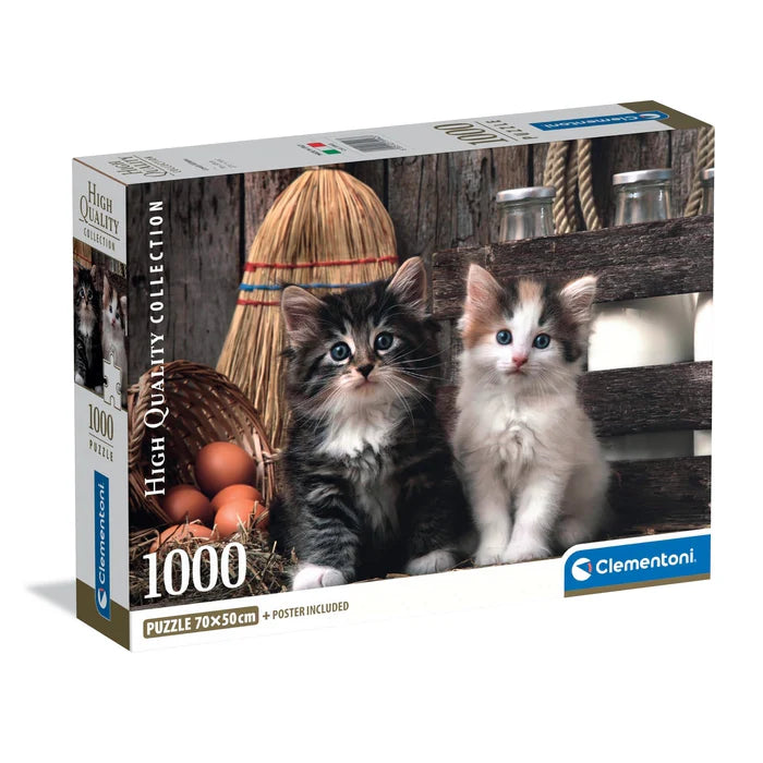 Gatitos adorables - Rompecabezas 1000 piezas Clementoni Compact Pro