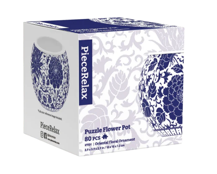 Maceta Flores Orientales - Rompecabezas 3D Plastificado