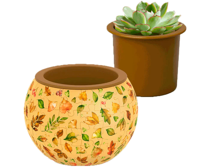 Maceta Verde Elegante - Rompecabezas 3D Plastificado